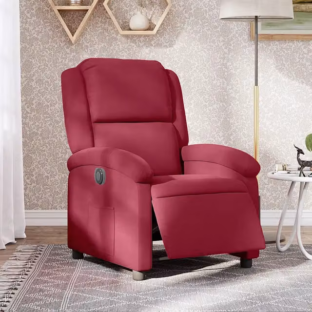 Poltrona Elettrica Reclinabile vidaXL in Tessuto Rosso con Braccioli e Funzione Auto-Return per il tuo Relax in Soggiorno – 1