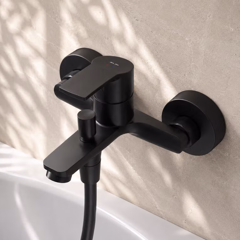AM.PM Miscelatore per vasca da bagno Miscelatore per vasca da bagno nero Miscelatore monocomando a parete Bagno Rubinetti per vasca da bagno in ottone