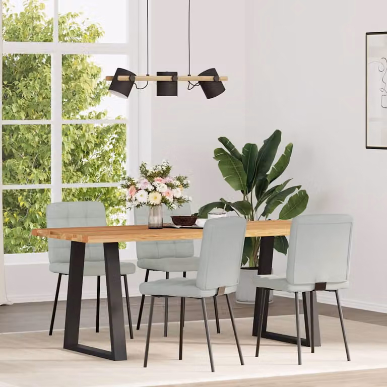 vidaXL Sedie da Pranzo 4 pz Grigio Chiaro in Velluto