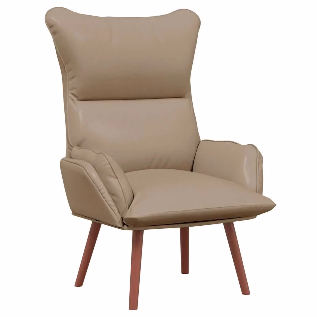 Poltrona Lounge Design In in Pelle Artificiale Beige L: 69 cm, P: 74 cm, H: 93 cm – 2