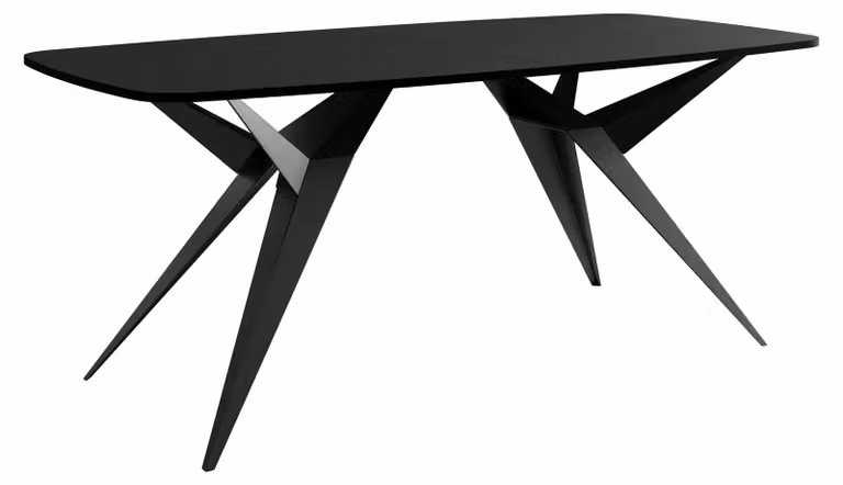 MIRJAN24 Tavolo Axis 160, tavolo da pranzo, gambe in acciaio (colore: nero / nero)