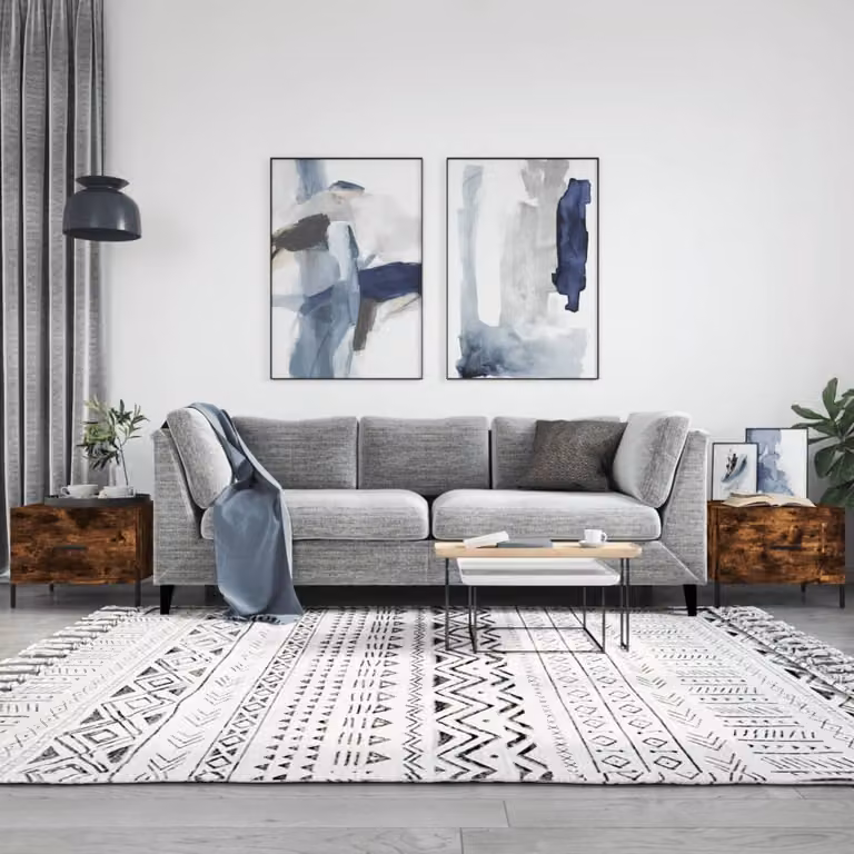Set di 2 tavolini da salotto vidaXL in legno Rovere Fumo, design moderno, L/P/H: 50 x 50 x 40 cm