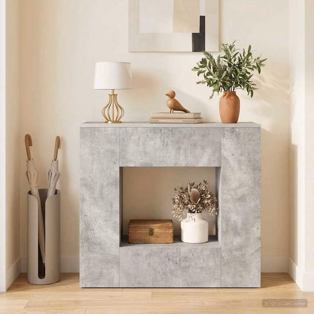 Mobile contenitore vidaXL Grigio Cemento in MDF L: 82 cm, P: 29 cm, H: 74 cm