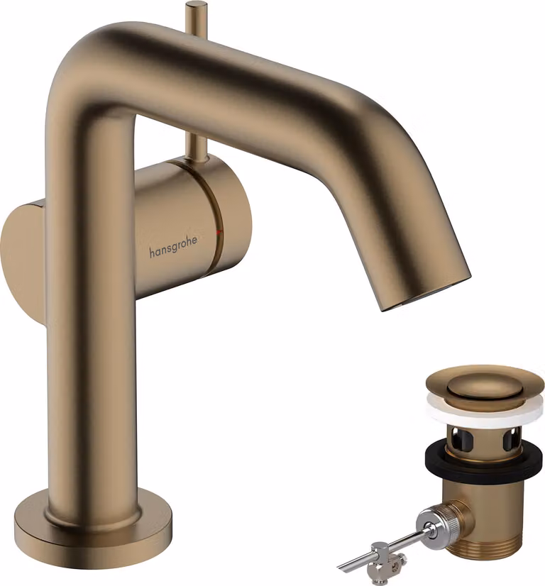 Robinetterie de lavabo hansgrohe Tecturis S 110 Fine CoolStart, EcoSmart+, avec vidage à tirette, portée 130 mm, 73323140, 73323140
