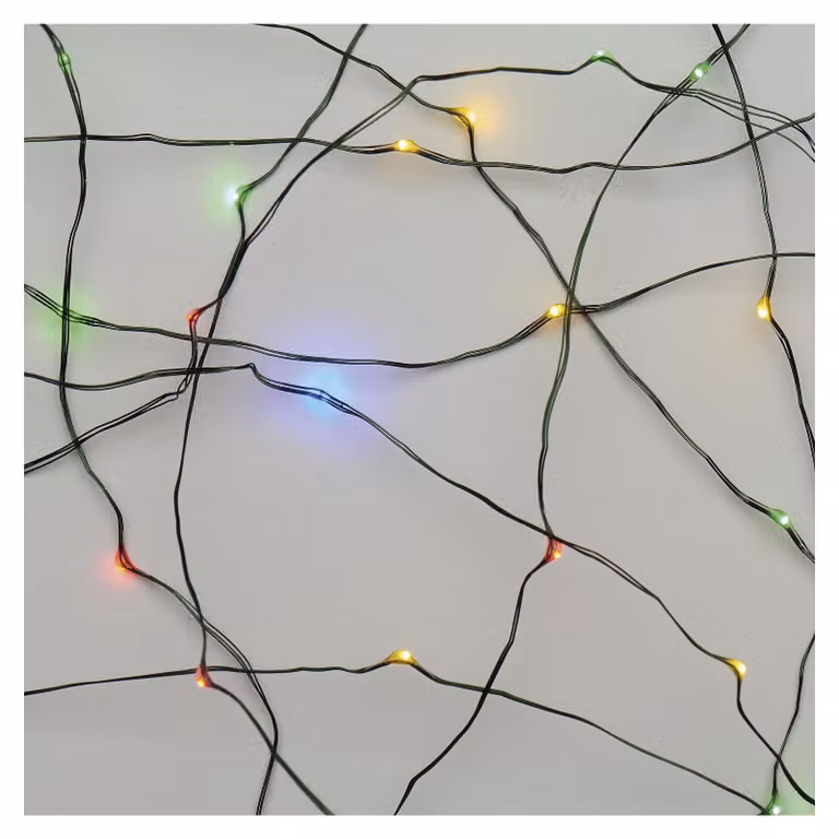 Catena luminosa a LED, lunghezza 15 metri, multicolore, grado di protezione IP44, con timer, 150 LED