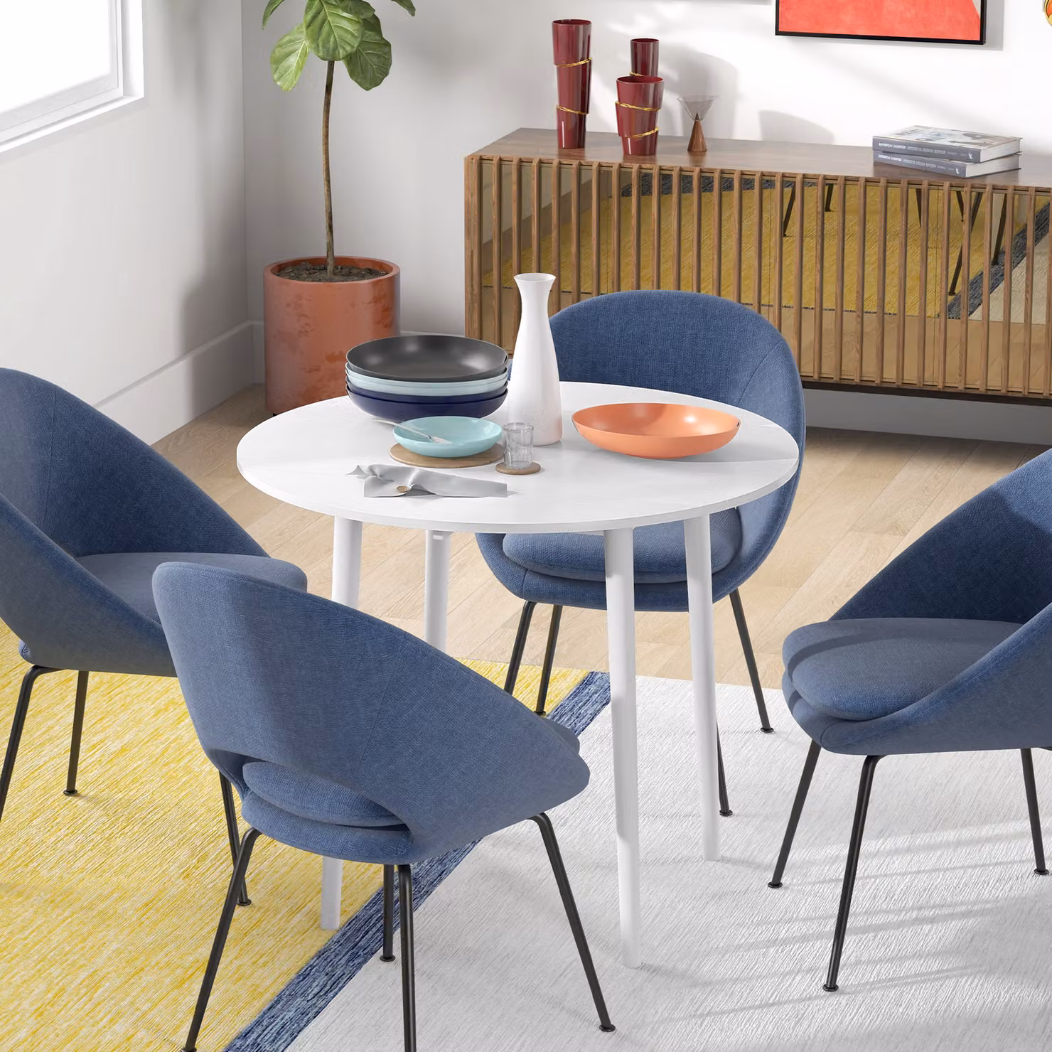 Tavolo Pieghevole Moderno HOMCOM Bianco con Piano a Ribalta per Cucina e Soggiorno, L: 89 cm, H: 73.5 cm – 2
