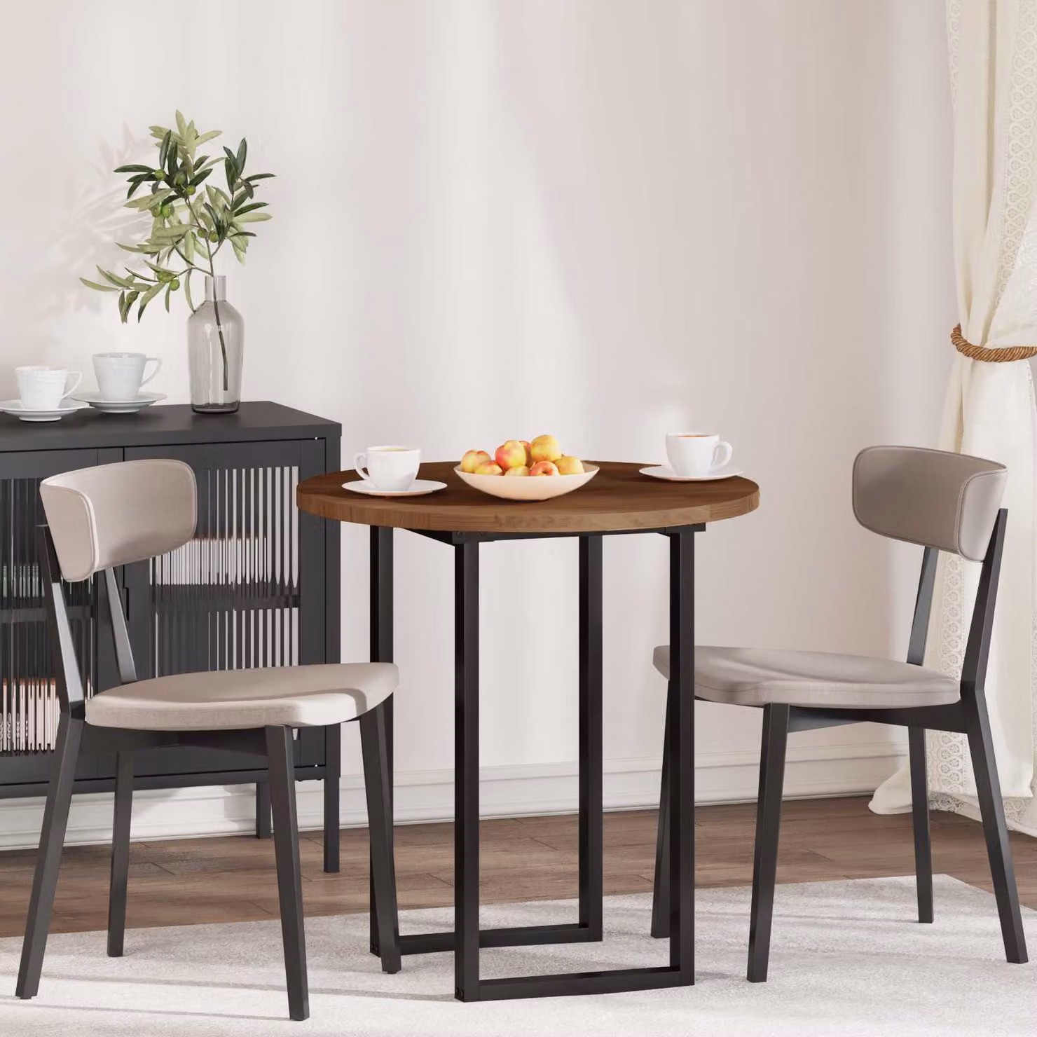 Piano del tavolo rotondo vidaXL in legno di quercia marrone scuro Ø 80 cm, H 2,5 cm