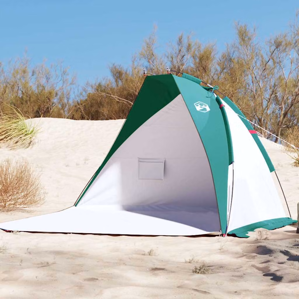 vidaXL Tenda da Spiaggia in Poliestere 185T Verde Mare L: 268 cm, P: 223 cm, H: 125 cm