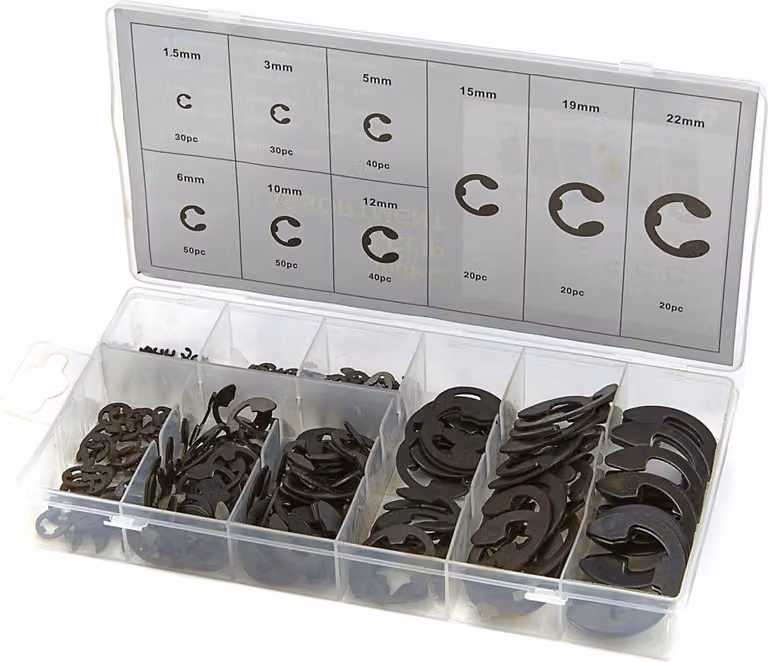 Set-kit di ritenzione E-clip, clip di sicurezza 300 pezzi