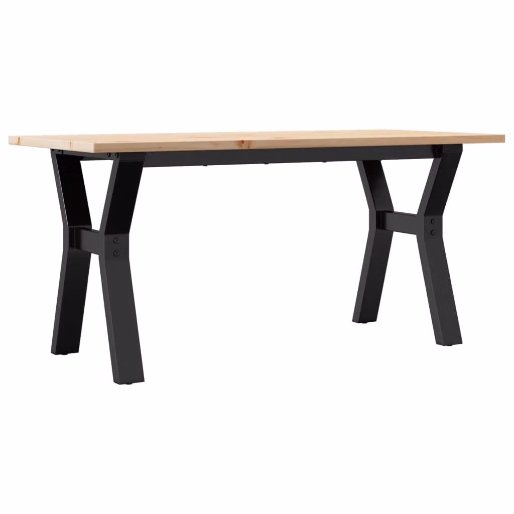 Tavolino Salotto Telaio a Y 100x50x45 cm Legno Pino e Acciaio