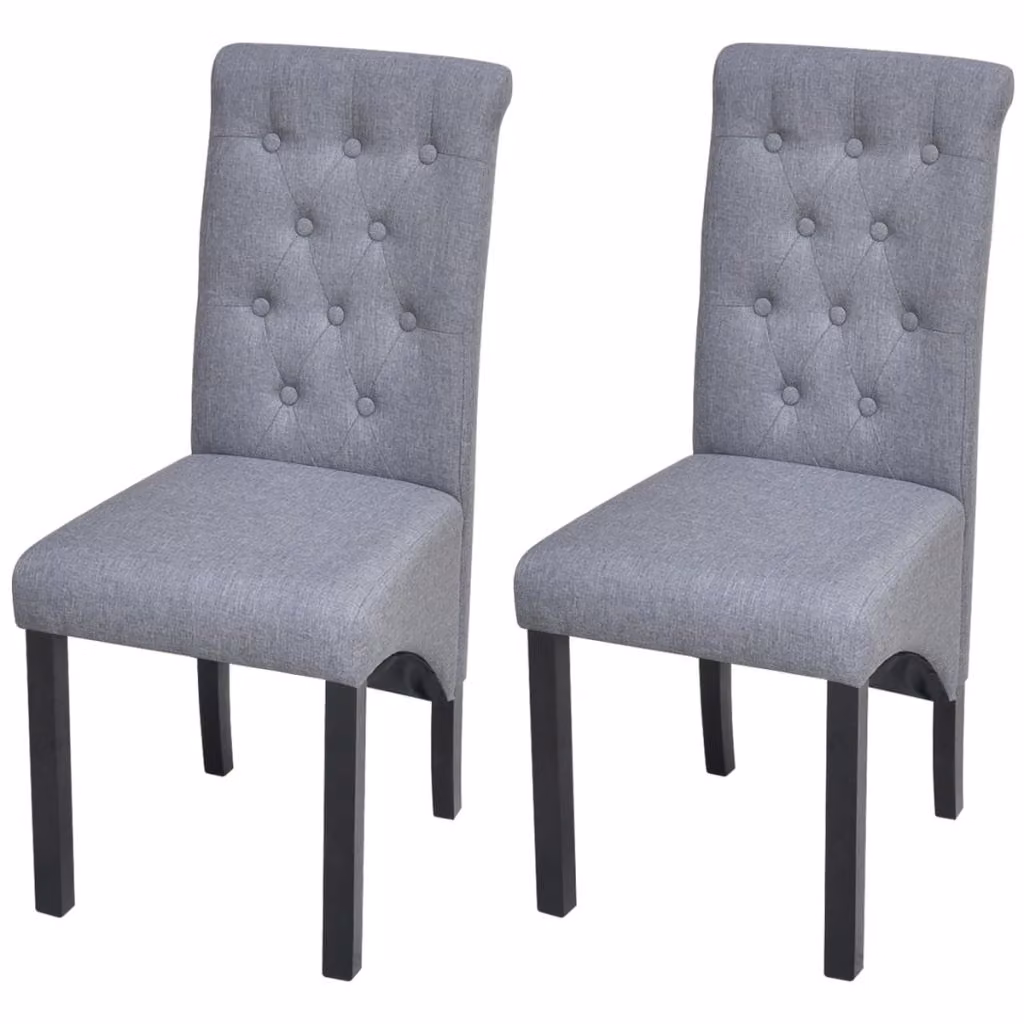 vidaXL Sedie per sala da pranzo 2 pz. Tessuto grigio chiaro