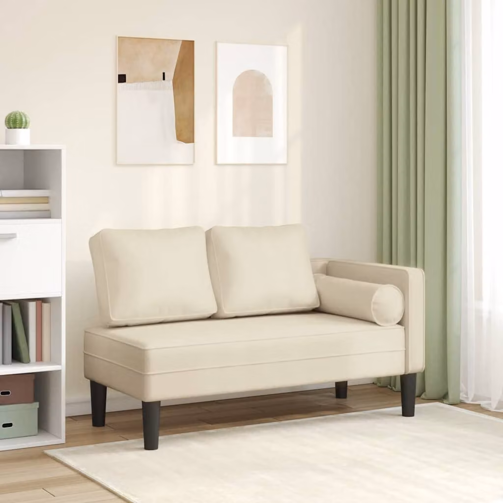 Sdraio vidaXL con Cuscini in Similpelle Beige per Giardino e Soggiorno