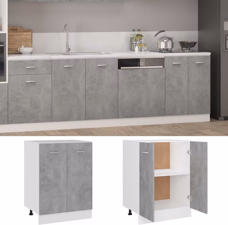 Armadio Inferiore “Lyon” Grigio Cemento 60x46x81,5cm