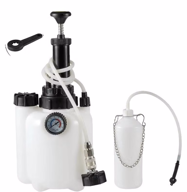 Kit per lo spurgo dei freni, manometro, utilizzo da parte di una sola persona, capacità 3 litri