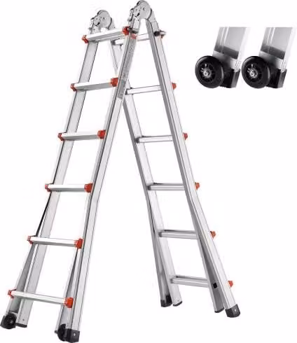 VEVOR Scala Telescopica in Alluminio Argento, Scala Estensibile a Telaio ad A con Capacità di Carico 149,7 kg