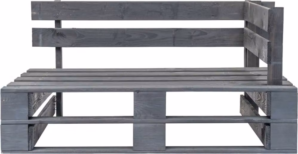 vidaXL Panca angolare da esterno in legno di pallet grigio
