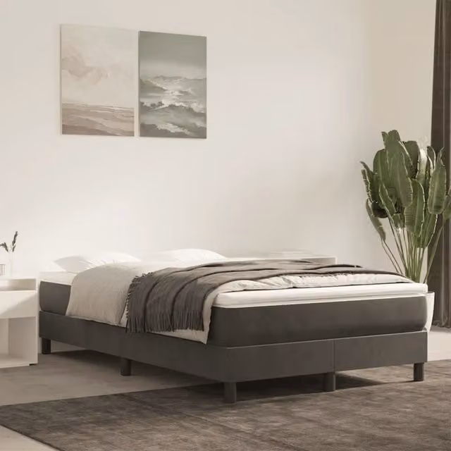Materasso a Molle Insacchettate Rigidità Media Grigio Scuro 140x210x20 cm in Velluto 4016583