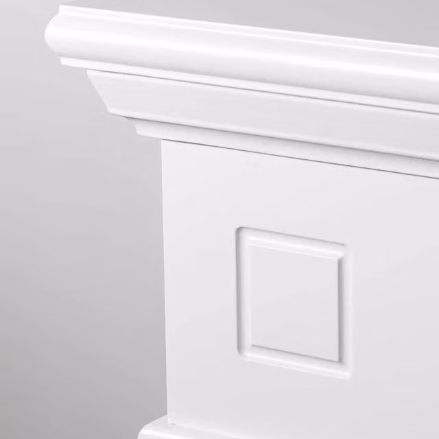 Camino Elettrico Caminetto da Terra Cambridge in Legno Colore: Bianco