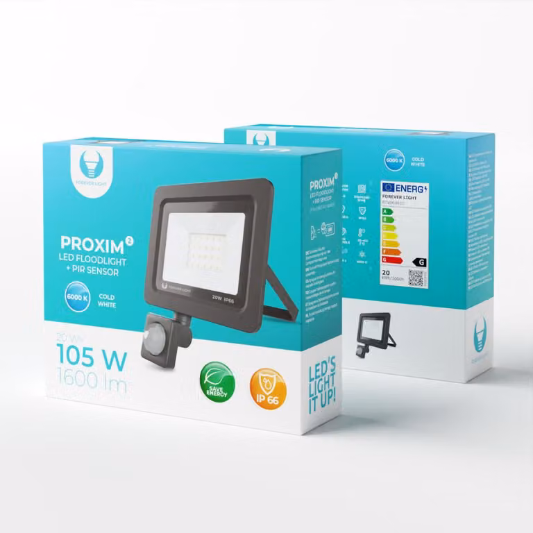 Proiettore LED PROXIM II 20W |6000K| PIR IP66 Forever Light