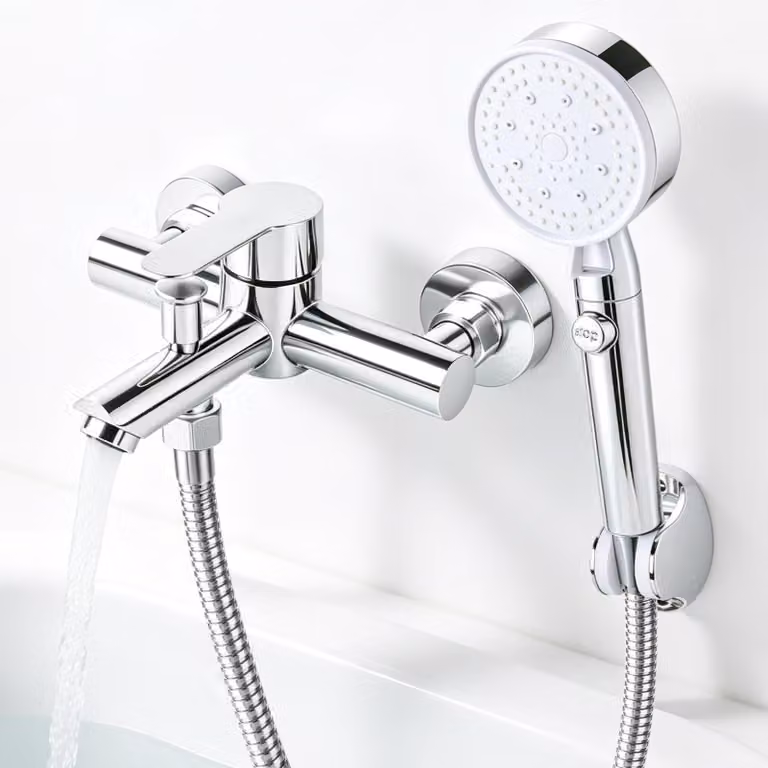Solidchoice - Rubinetto da bagno con doccetta manuale e tubo flessibile per doccia