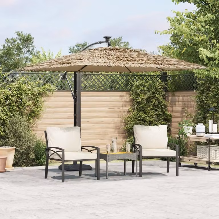 Maison Exclusive - Ombrellone con palo in acciaio, color marrone, 290x290x238 cm