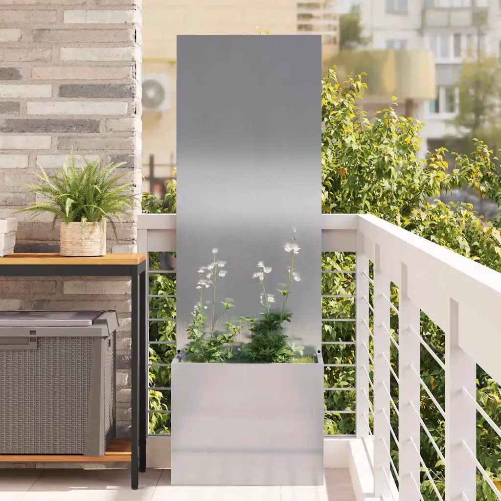 vidaXL Paravent per privacy in giardino in acciaio inossidabile Argento L/P/H: 50 x 32 x 150 cm