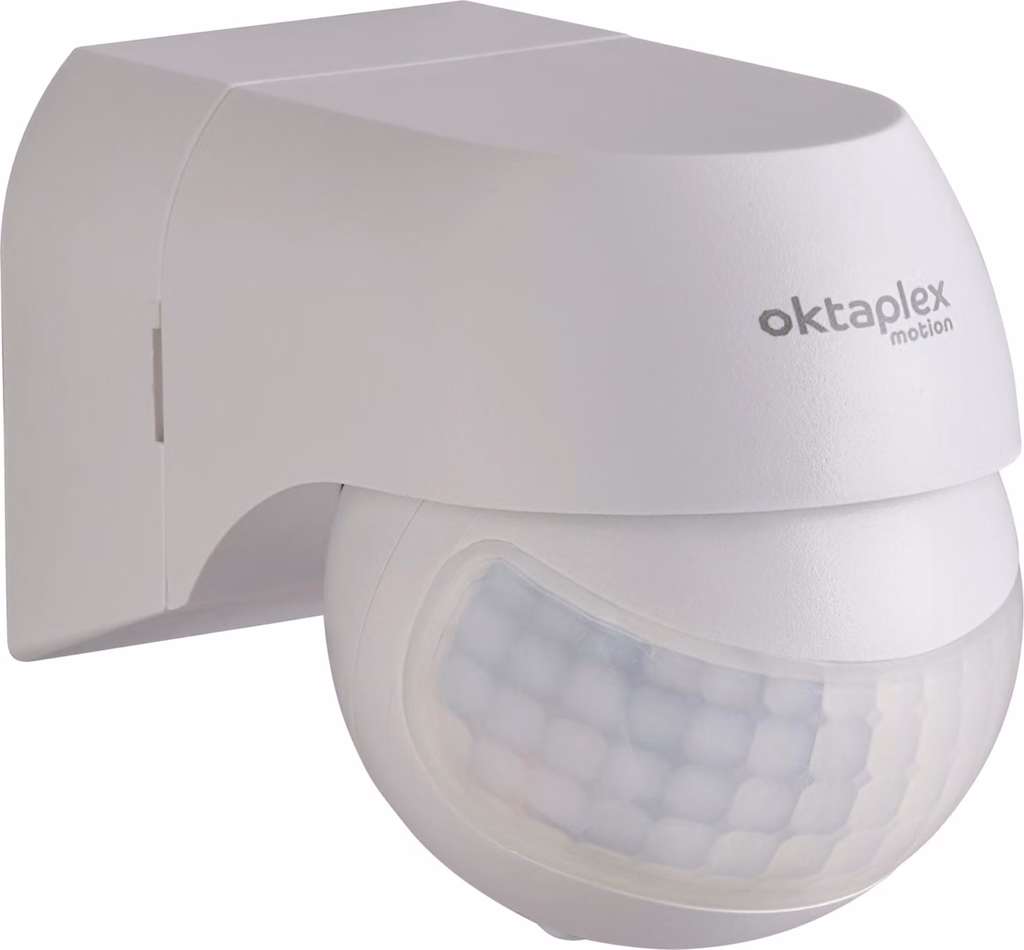 Oktaplex rilevatore di movimento da esterno IP44 sensore a infrarossi orientabile a 180° e inclinabile sensore a LED da superficie bianco