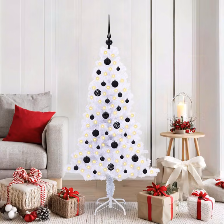 Maison Exclusive - Albero di Natale artificiale bianco, 150 cm, in PVC e acciaio