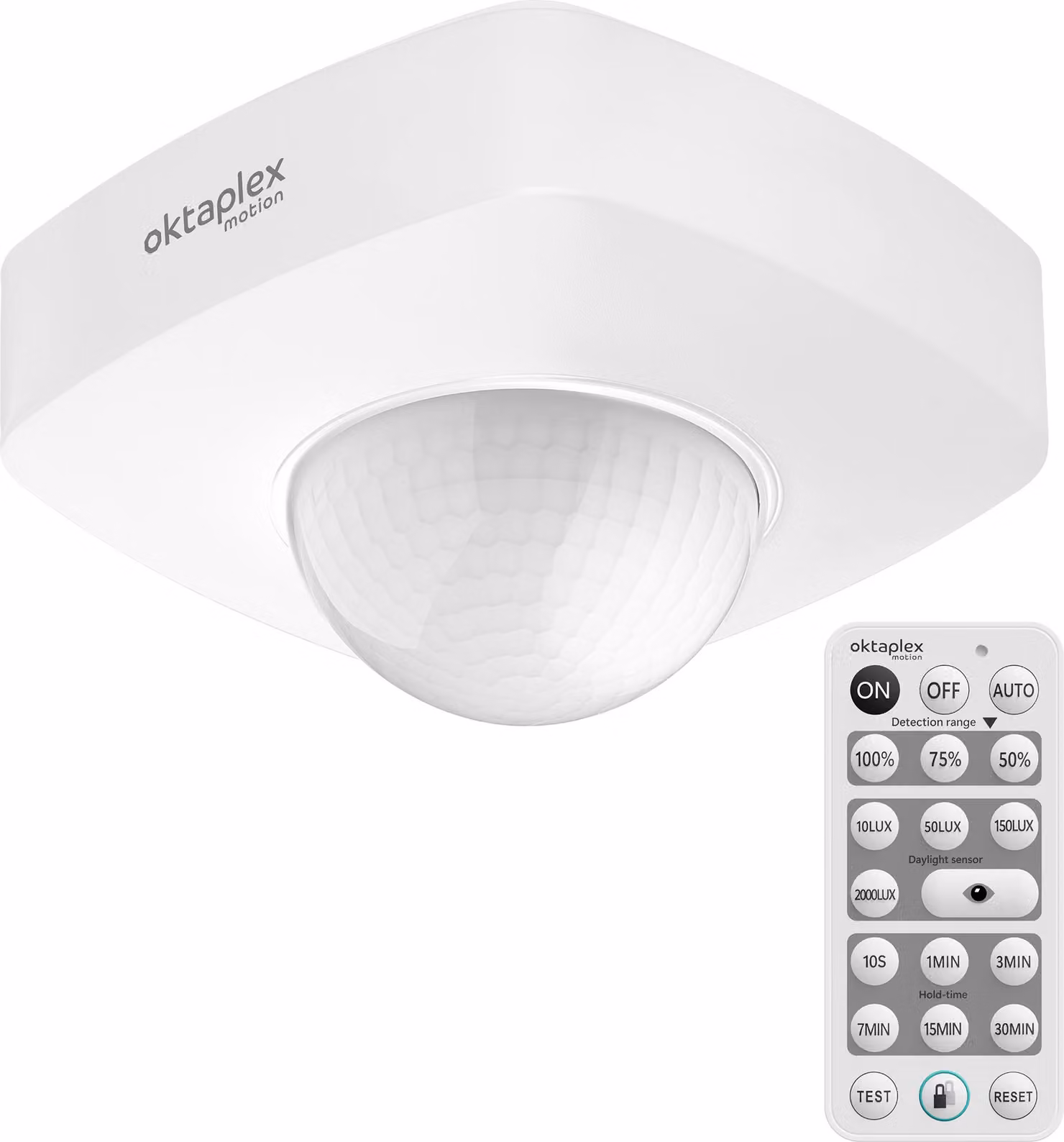 Oktaplex rivelatore di presenza 360° IP65 rivelatore di movimento a soffitto da esterno e interno 230V antracite