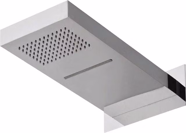 Soffione doccia a parete acciaio inox punta quadrata con cascata *** confezione 1