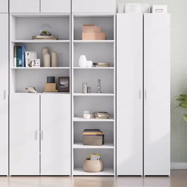 Credenza moderna bianca vidaXL in legno e MDF, sospesa, L: 50 cm, P: 41 cm, H: 185 cm
