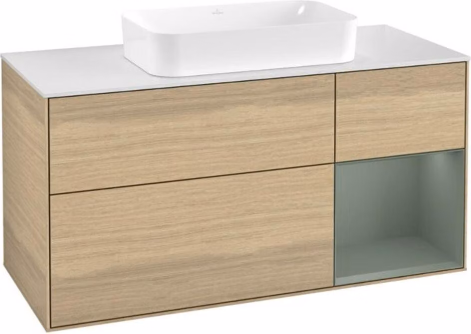 V&B mobile lavabo con illuminazione a parete Finion 120x60 cm, Reg re Oli. m Lac, impiallacciato Rovere