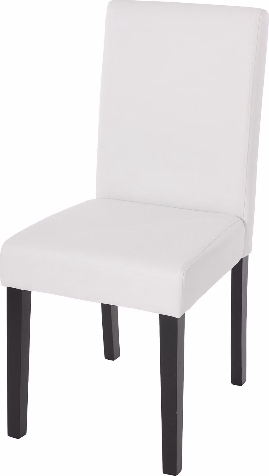 Sedia da pranzo classica e intramontabile | A x L x P 90 x 43 x 56 cm | Altezza seduta 45 cm | Pelle finta | Gambe scure | Bianco opaco | Sedia da cucina