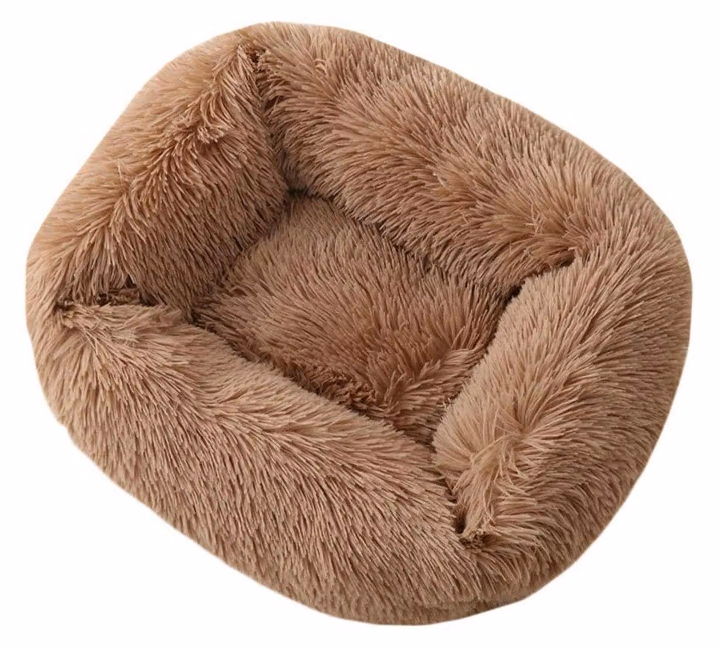 Cuccia per animali domestici, tappetino in peluche, lettino per cani e gatti, cesta per cani, colore marrone, taglia XS