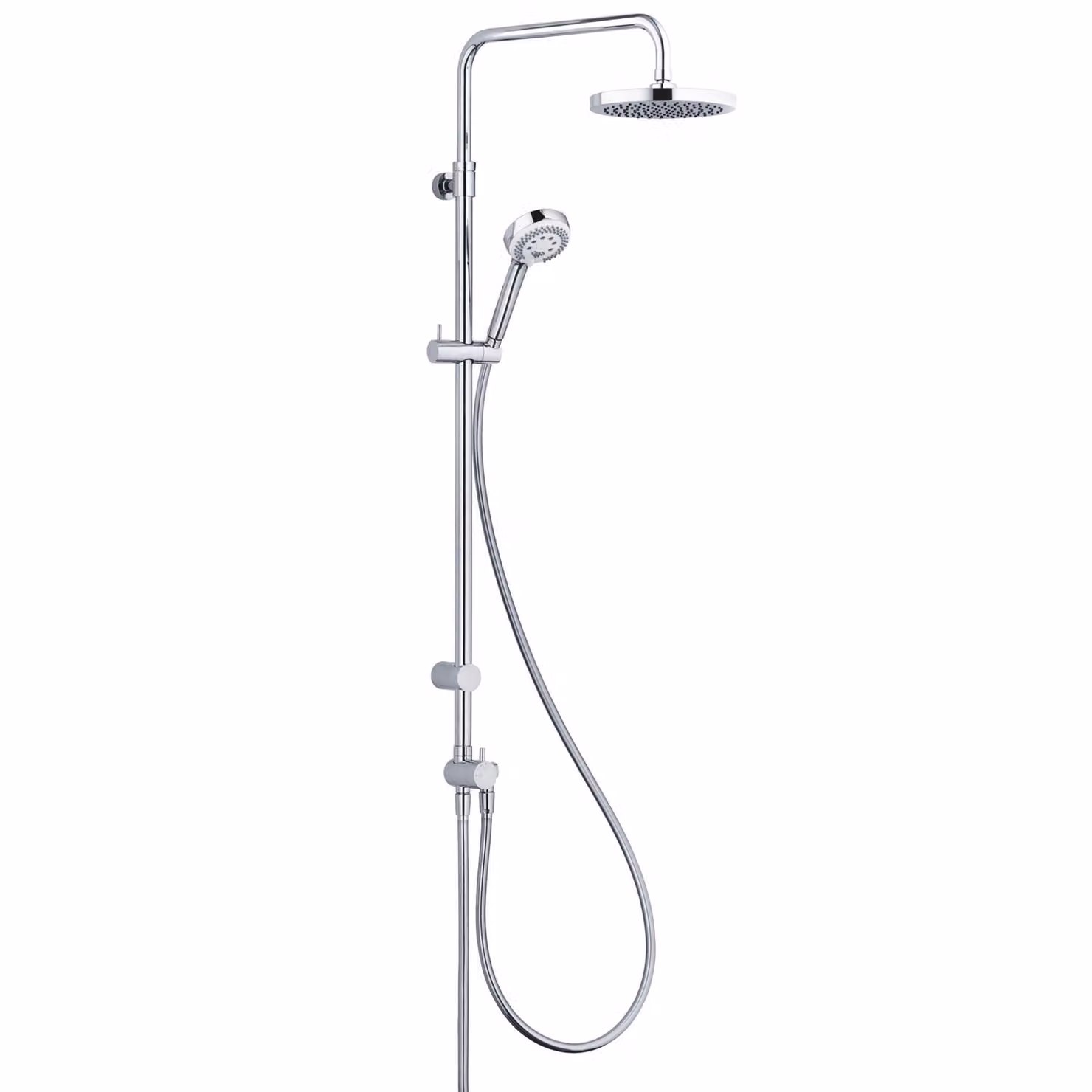 KLUDI LOGO Dual Shower System, douche de tête réglable en hauteur et orientable, nettoyage rapide du calcaire, chrome, 6809105-00, 6809105-00