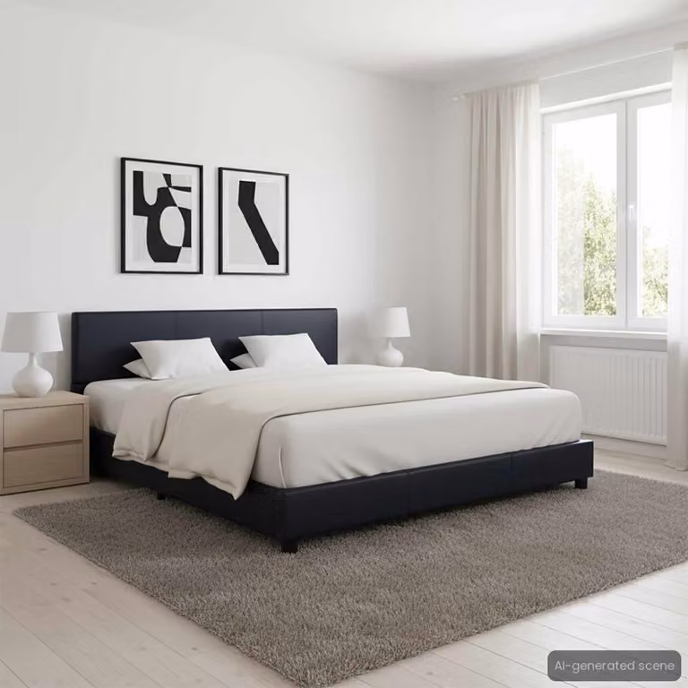 Giroletto vidaXL in similpelle nero per adulti 160x200 cm