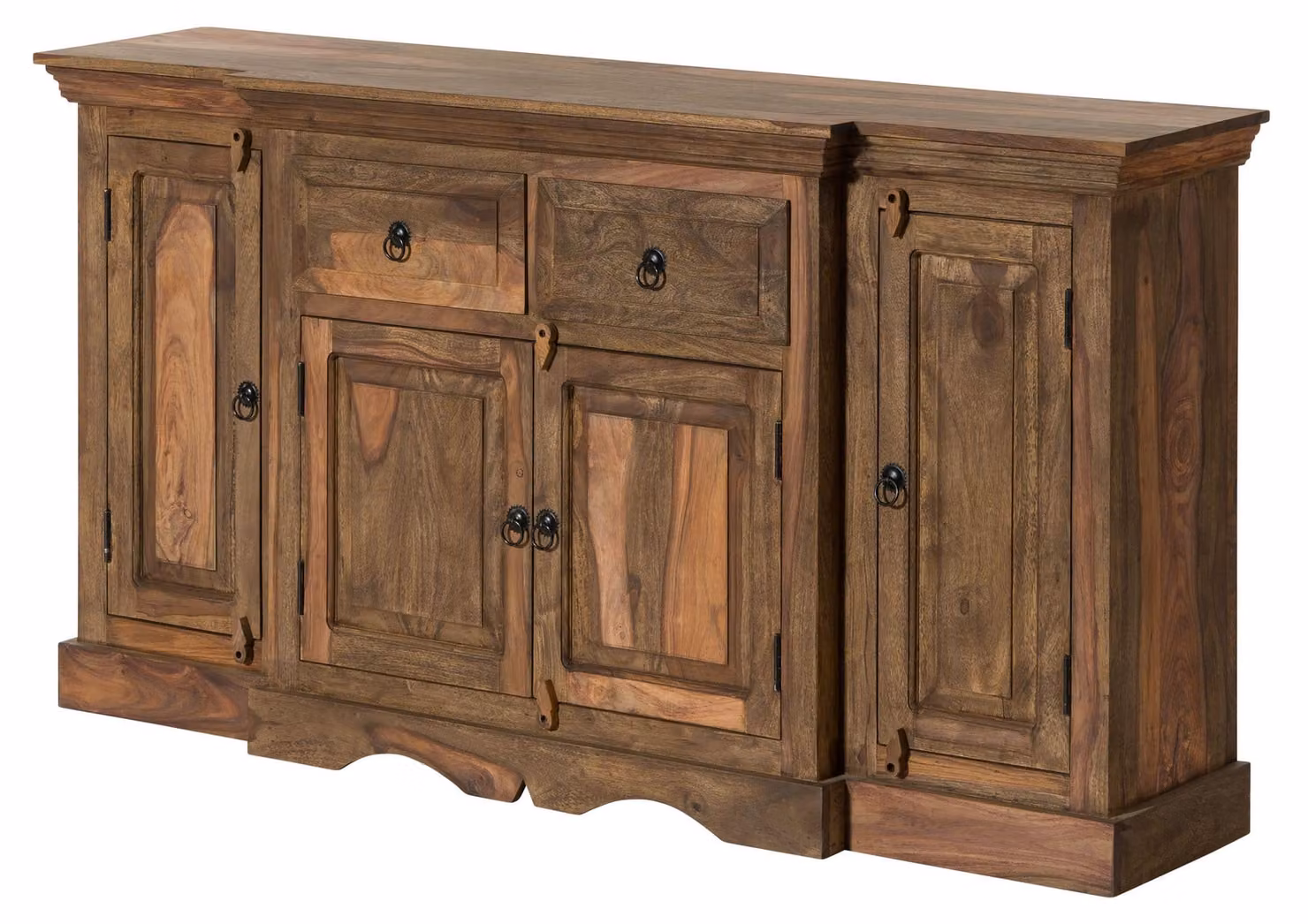 MASSIVMOEBEL24 | Credenza in legno di sheesham 160x40x85 oliato grigio LEEDS #02