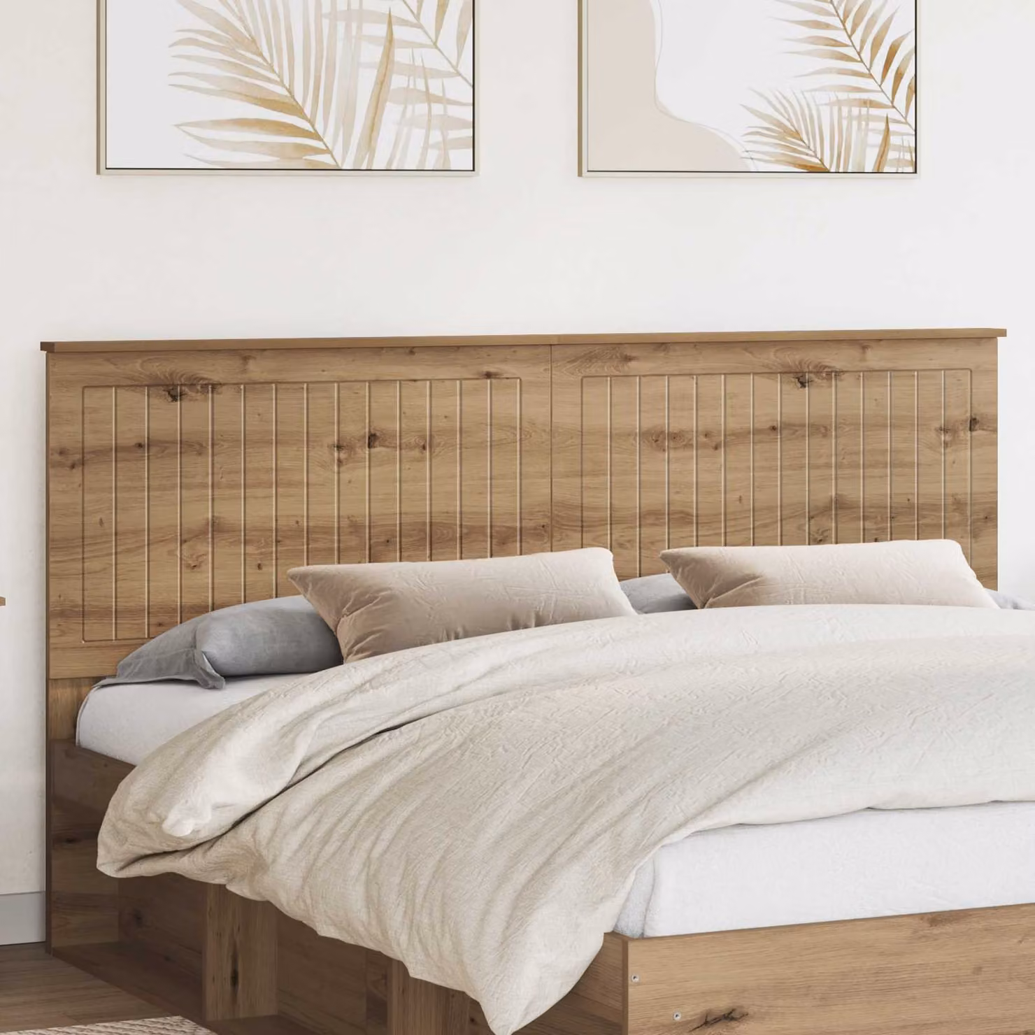 Testiera per letto vidaXL in legno ingegnerizzato rovere, stile moderno, colore marrone