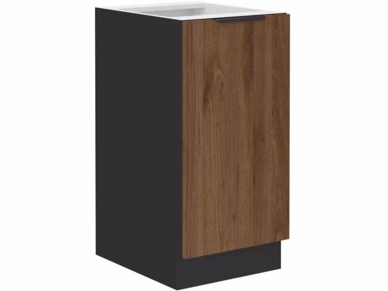 Mobiletto inferiore a un'anta TOVA - larghezza 40 cm, noce okapi / nero