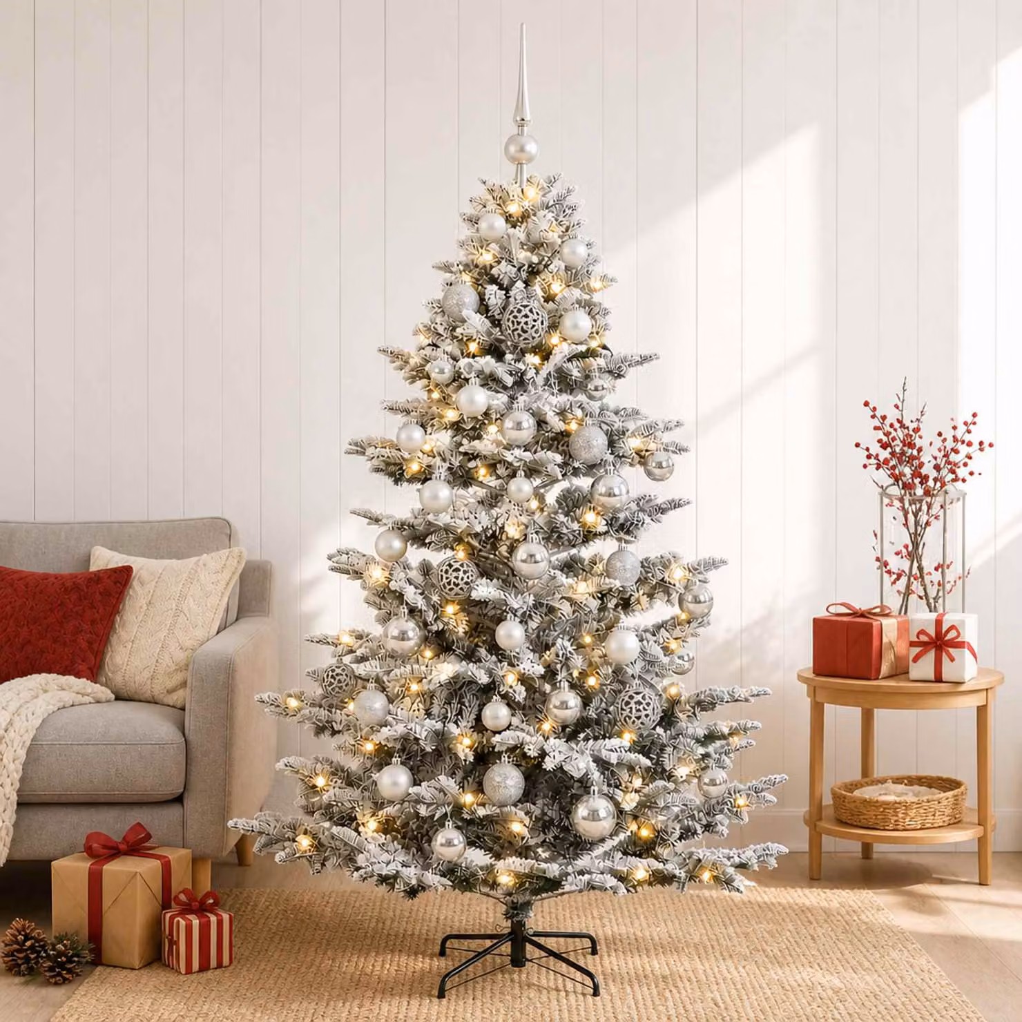 vidaXL Albero di Natale artificiale con palline 150 cm 150 LED