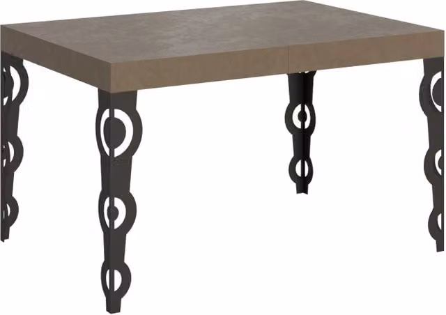 Tavolo allungabile moderno Itamoby rettangolare beige con gambe in metallo antracite L/P/H: 140-224 x 80 x 77 cm