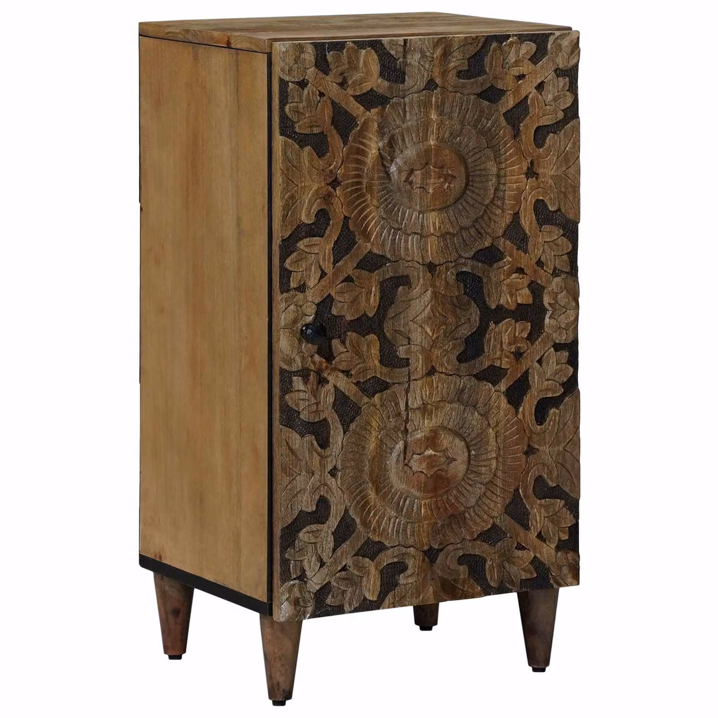 Credenza moderna vidaXL in legno di mango massello marrone e nero L/P/H: 40 x 33 x 75 cm