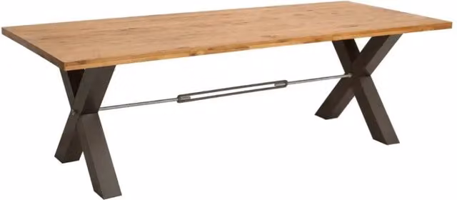 Tavolo da pranzo rettangolare Meublorama in stile industriale con Rovere selvatico e metallo nero, L: 200 cm – 1
