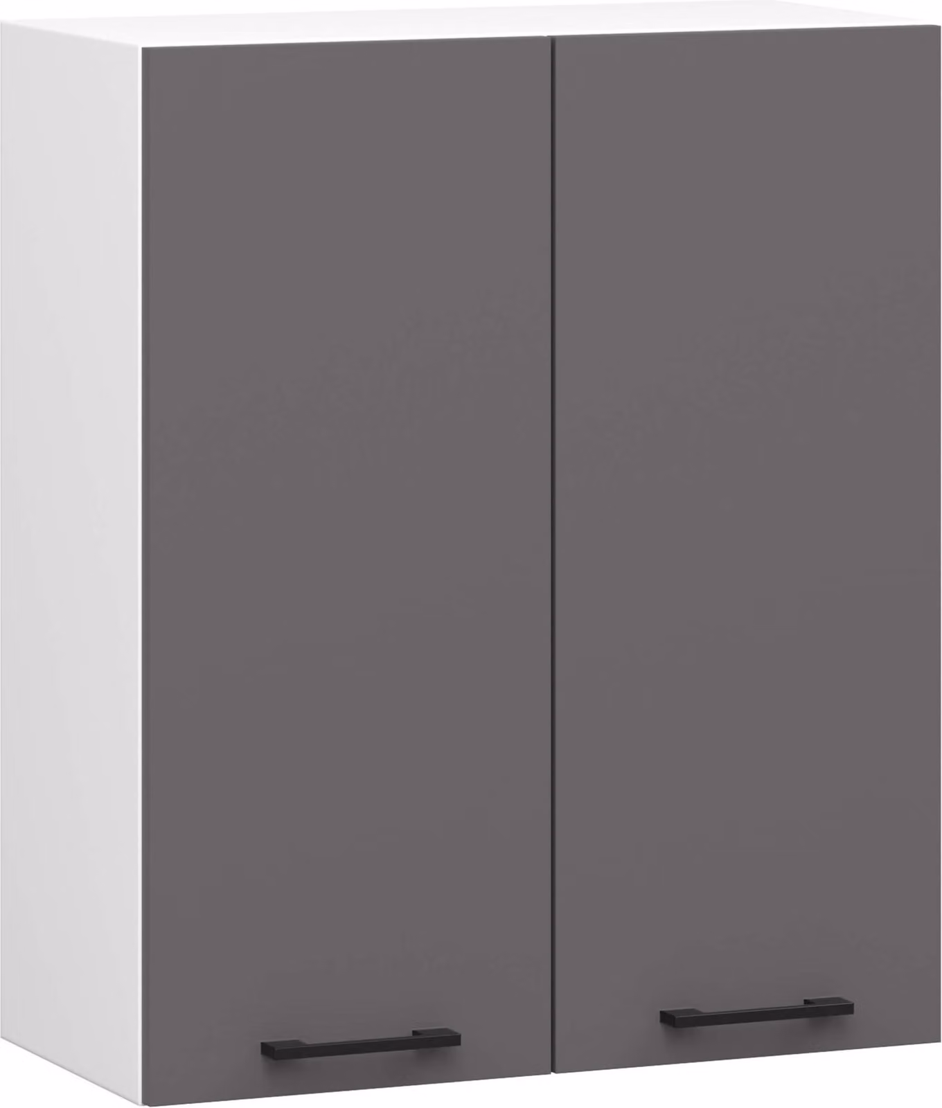 Armadio da cucina sospeso raumhirsch modello OLIWIA, 60 cm di larghezza, mobiletto a parete con 2 ante, bianco opaco, nero, altezza 72 cm