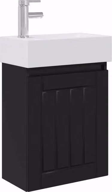 Mobile Bagno Moderno DESIGN IN con Ante a Battente, Bianco e Nero, L 45,5 x P 25,5 x H 84 cm – 1