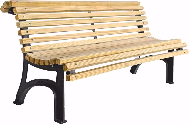 Panchina Casa Padrino - panchina da città colori naturali / nero 180 cm - Arredo esterno