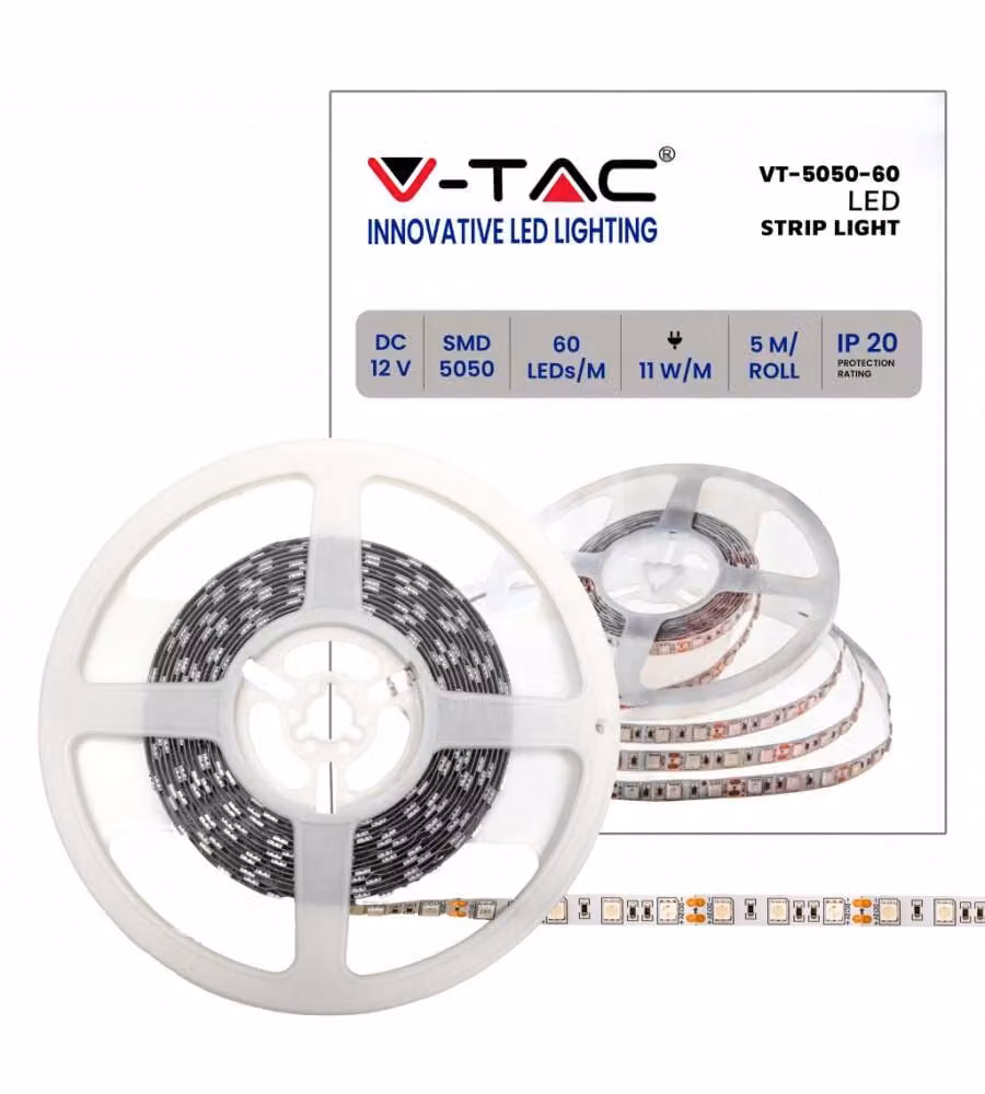 Strip LED SMD5050 11W/m 5m 60 LED/m Verde 12V IP20 10mm