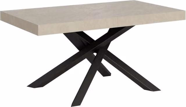 Tavolo allungabile Itamoby Volta color cashmere con gambe antracite L: 160 cm, P: 90 cm, H: 77 cm, estensibile fino a 420 cm