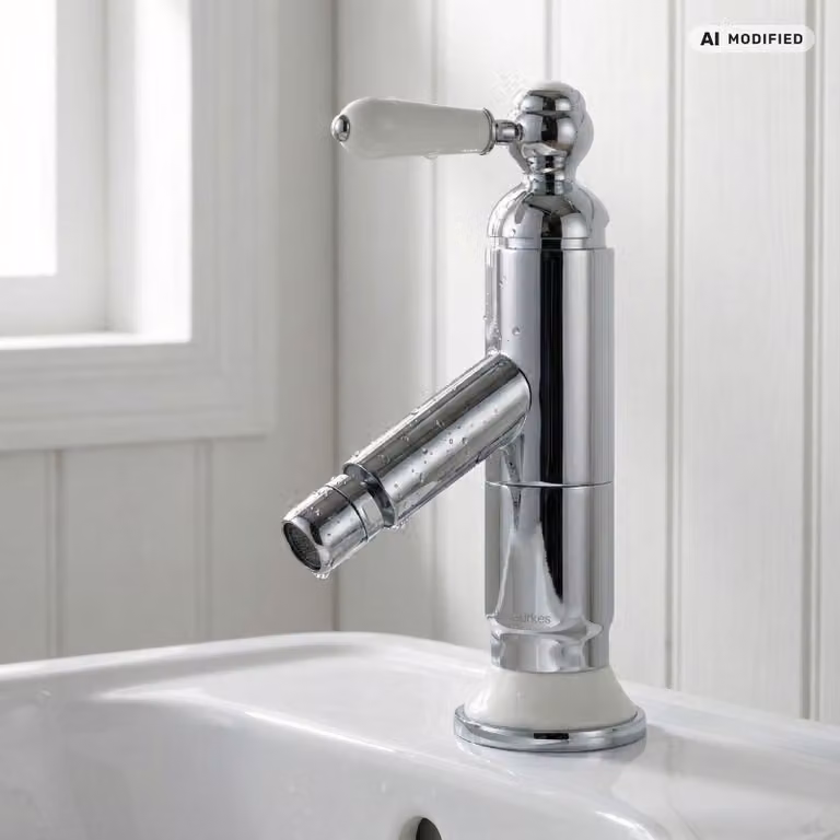 Rubinetto per bidet PaulGurkes Rubinetto miscelatore retrò in Vetroceramica per bidet Serie LUNA