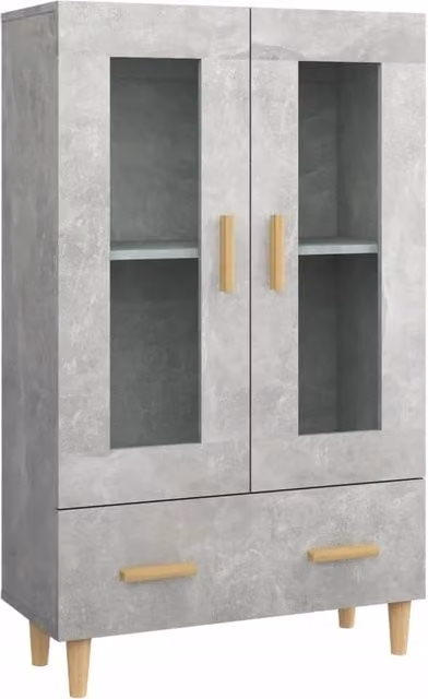 Buffet credenza moderna con cassetti e ante in legno ingegnerizzato grigio L/P/H: 115 x 31 x 70 cm